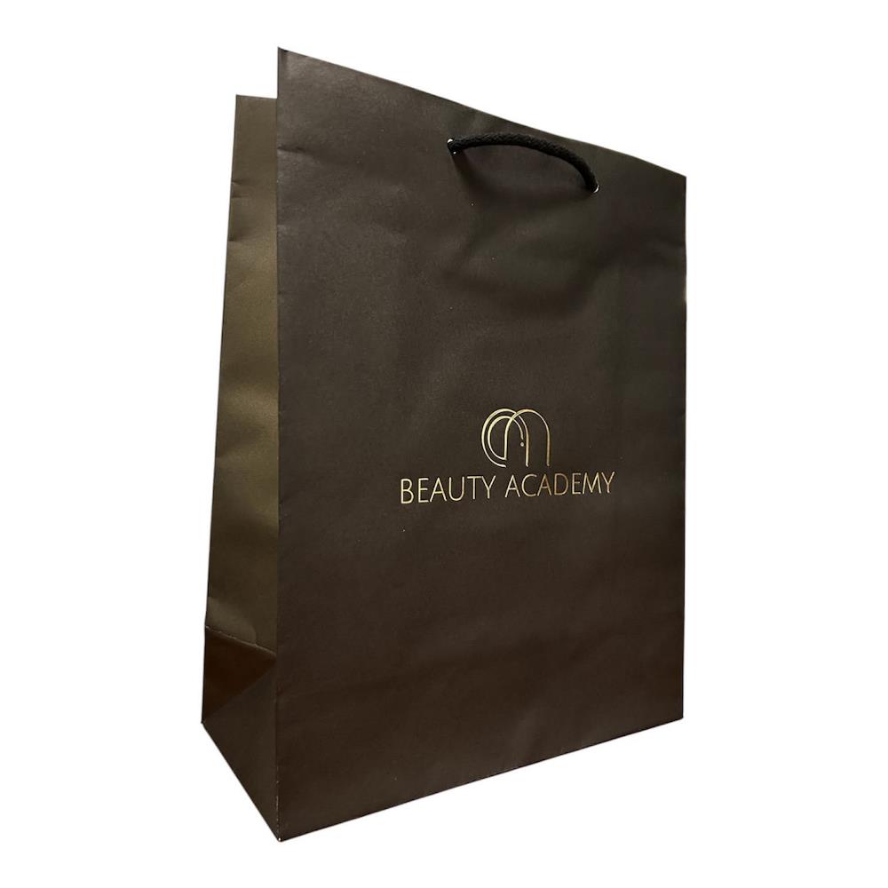 Shopper carta natural nero + stampa a caldo oro