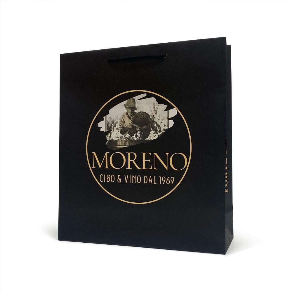 Shopper elegante per enoteca con stampa offset e plt opaca