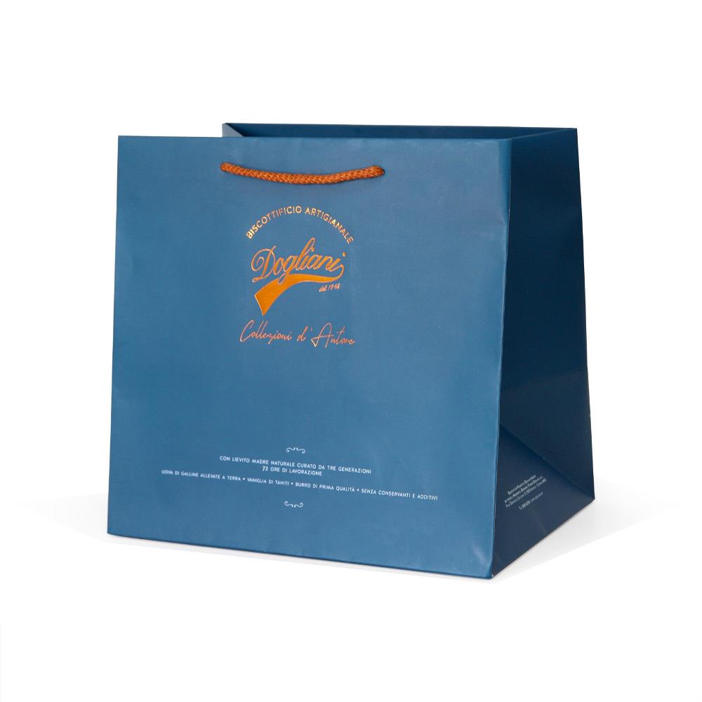 Shopper elegante stampa offset + rame a caldo + plt opaca