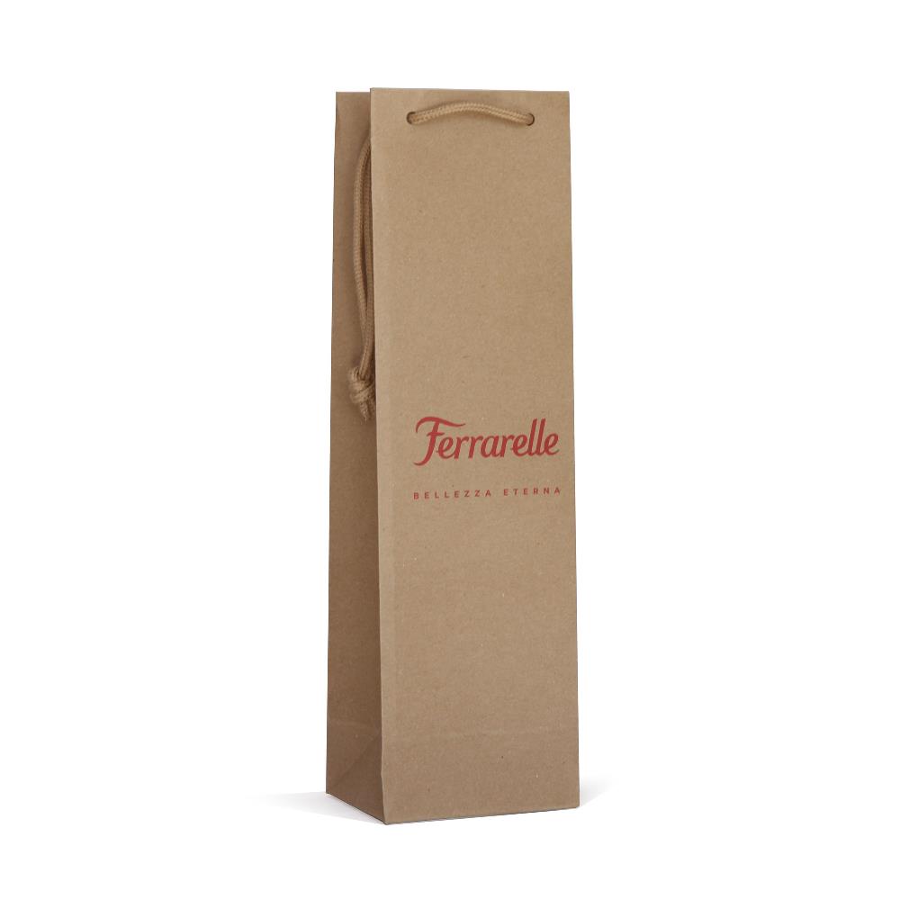 Shopper portabottiglia per vino elegante avana