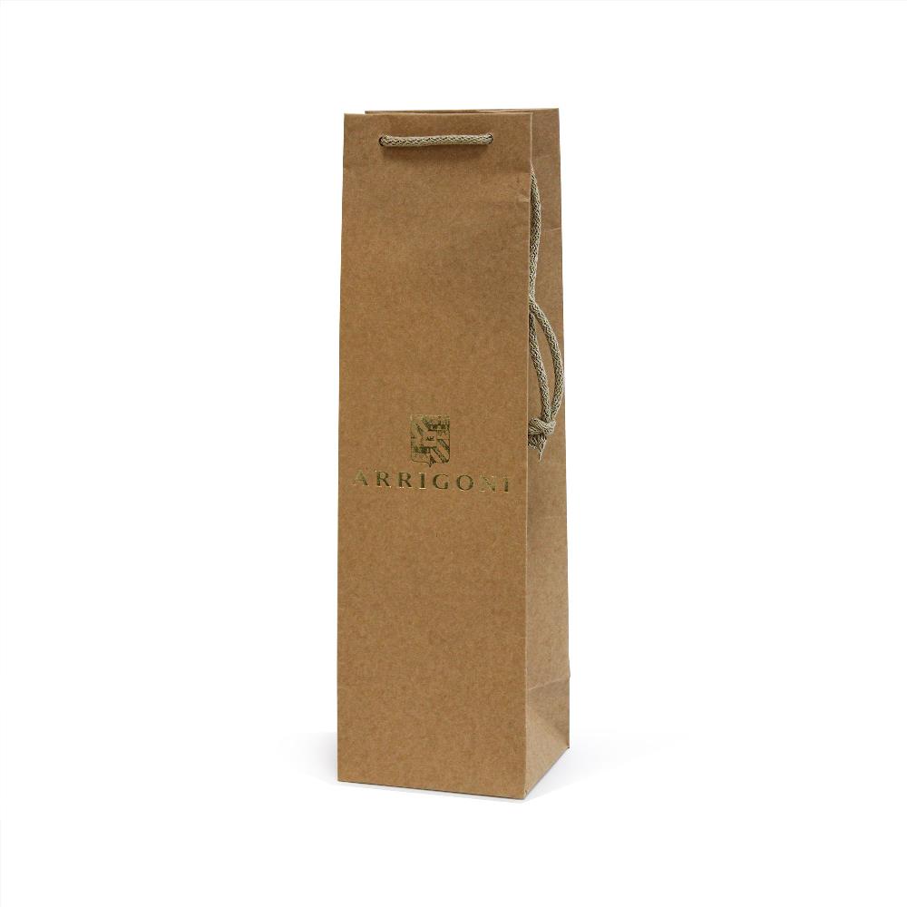 Shopper portabottiglia per vino elegante avana