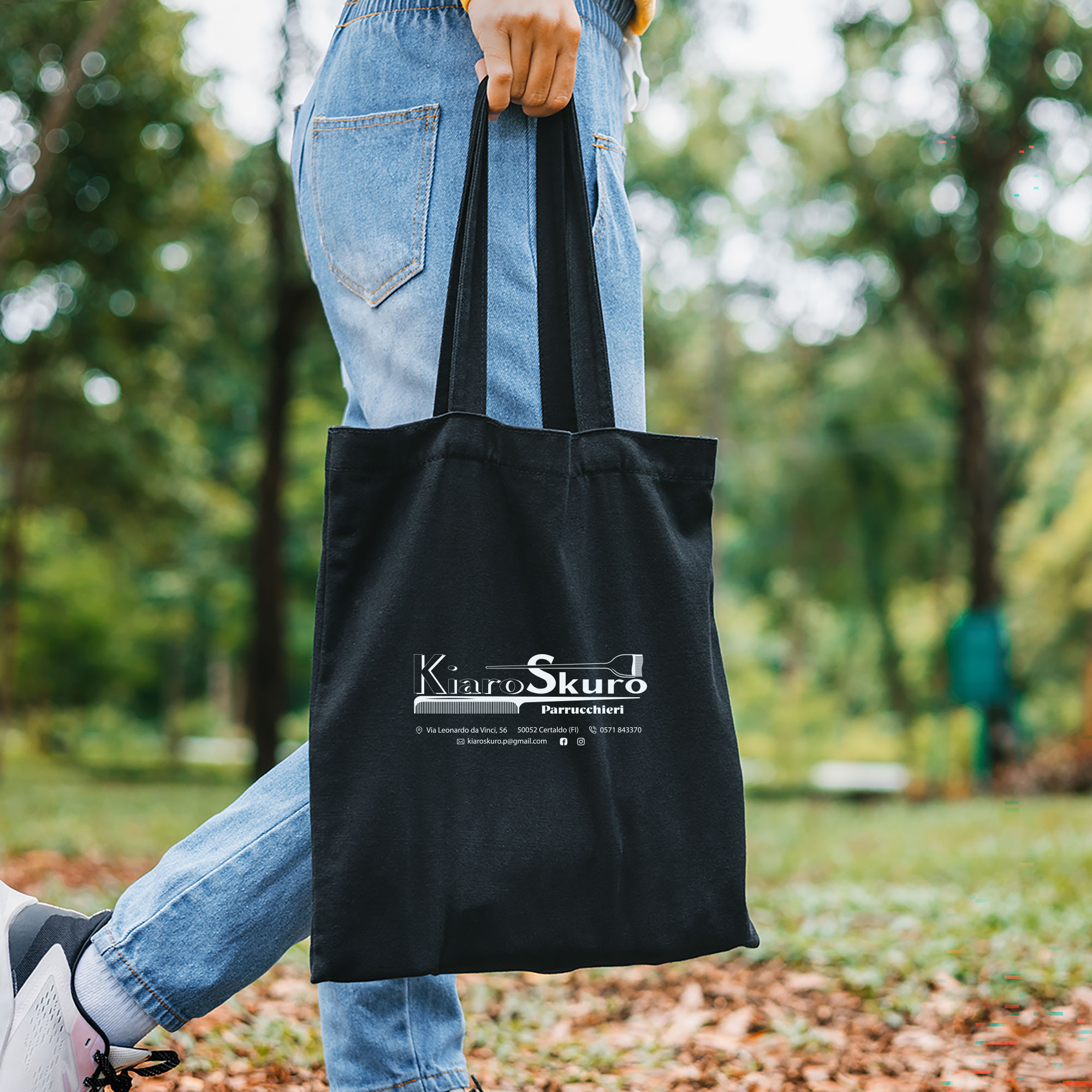 Shopper in cotone con stampa serigrafica