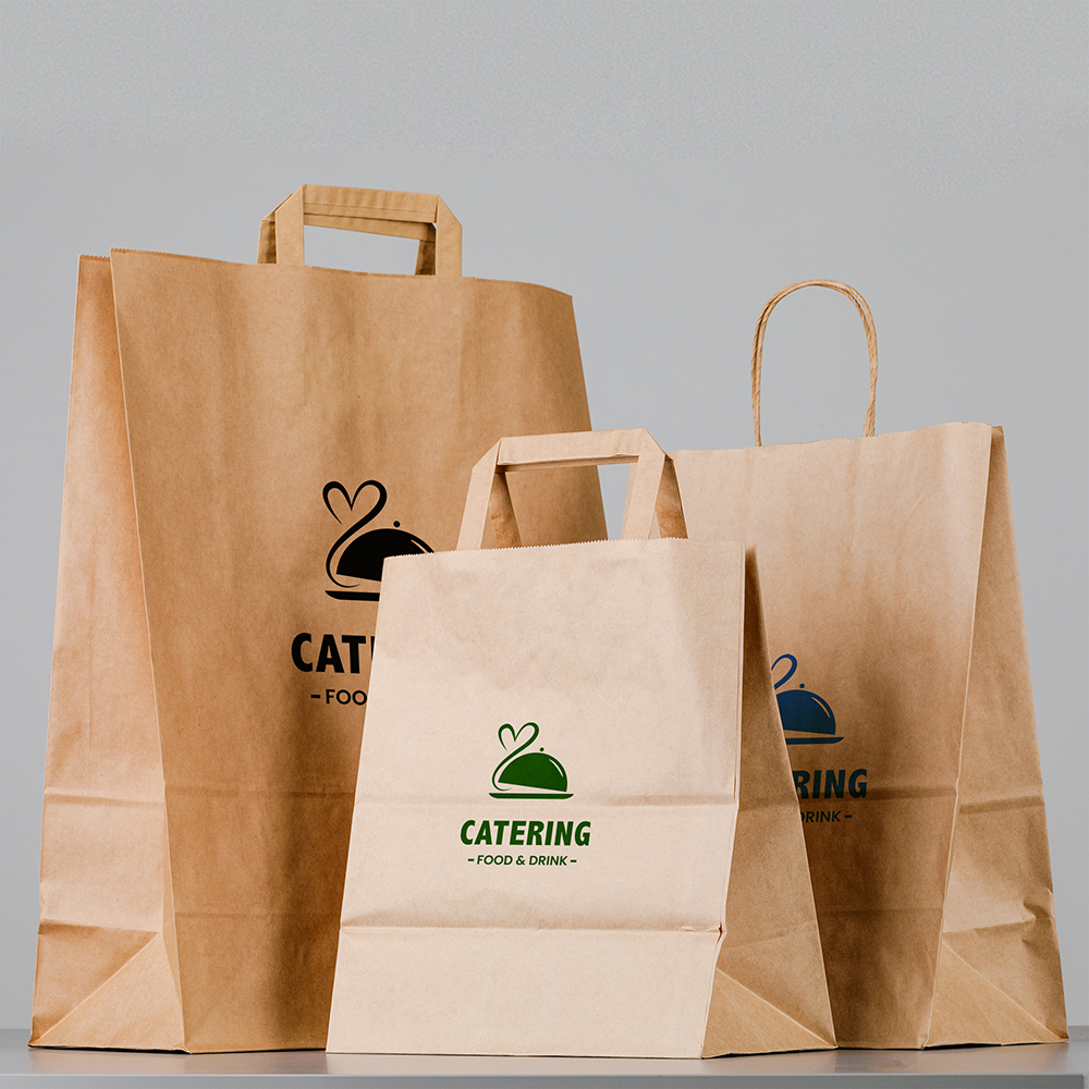 Shopper Take Away per la ristorazione personalizzato con logo
